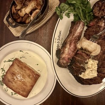 Gage & Tollner - Ribeye for Three, Sauteed Seasonal Mushrooms, and Hashbrown. - American Near Me - Brooklyn, New York Gage & Tollner - Ribeye for Three, Sauteed Seasonal Mushrooms, and Hashbrown. - American Near Me - Brooklyn, New York