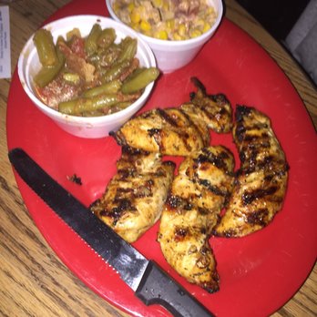 Riley's Bar & Grill - Green Chile Corn, Green Beans, Grilled Chicken Strips - American Near Me - Midland, Texas