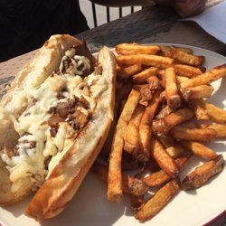 Head Lake Grill - Philly Cheese Steak & fries - devoured!