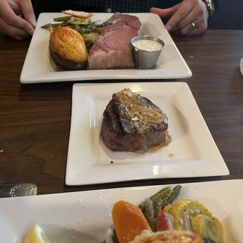 Spiro's Restaurant - Prime rib & fillet minion with Potato & vegetables. - Greek Near Me - Saint Charles, Missouri