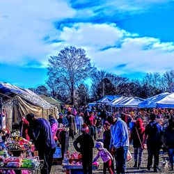 Brightleaf Flea Market - Outdoor vendors in the field area.