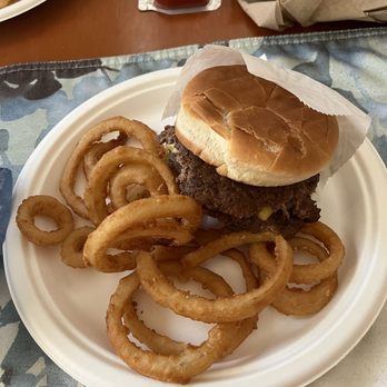 Culver's - Delicious burger missing all the trimmings. Still hot and good with the onion rings. Culver's made up for it. - Burgers Near Me - Chandler, Arizona