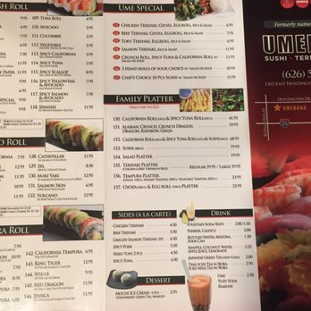 Umebana - Menu Photo 2 of 2 - Japanese Near Me - Duarte, California Umebana - Menu Photo 2 of 2 - Japanese Near Me - Duarte, California