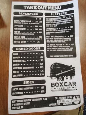 Menu photo 2 Boxcar Coffee Shop Annville, PA
