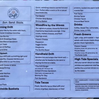 The Bluewater Drift - Menu - American Near Me - Freeport, Texas