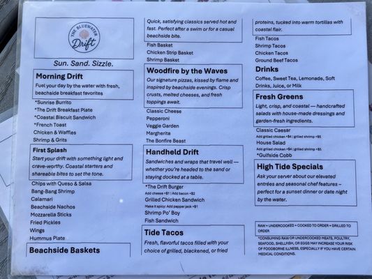 Menu photo 1 The Bluewater Drift Freeport, TX