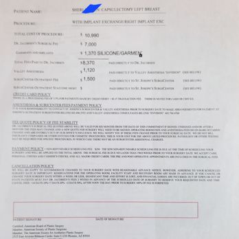 William M. Jacobsen MD - Dr. Jacobsen Estimate showing $1,370 charge for implants covered under lifetime warranty - Medical Centers Near Me - Phoenix, Arizona William M. Jacobsen MD - Dr. Jacobsen Estimate showing $1,370 charge for implants covered under lifetime warranty - Medical Centers Near Me - Phoenix, Arizona