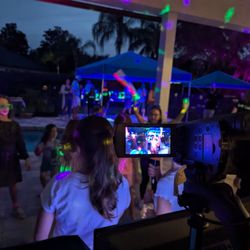 Music Mania Events - Live Projection through the camera (shown here) is shown on our TV screen (not seen)