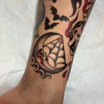 Tomorrow Tattoo - moon and bat tat - Tattoo Near Me - Athens, Georgia Tomorrow Tattoo - moon and bat tat - Tattoo Near Me - Athens, Georgia