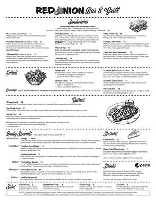 Menu photo 1 Red Onion Bar & Grill Heber, AZ Menu photo 1 Red Onion Bar & Grill Heber, AZ