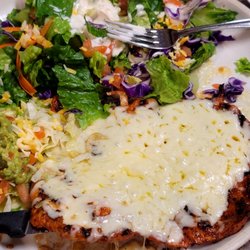 Chicken with a side salad