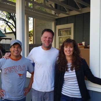 *some assembly required - Gina with some of our favorite contractors at a screened porch in Rosedale - Architects Near Me