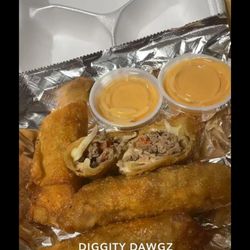 DiggityDawgz - Phillysteak and cheese eggrolls