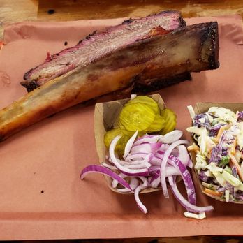 Terry Black's Barbecue - Terry Black's Barbecue: fall of the bone beef ribs, side of cole slaw - Barbeque Near Me - Austin, Texas