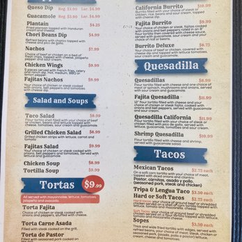 Cabañas - Menu - Mexican Near Me - West Columbia, South Carolina