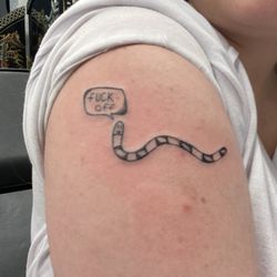 Get INK'd Tattoo's - A worm saying fuck off