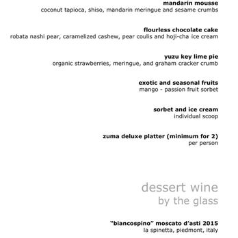 Zuma - dessert menu (11-13-2018) - Japanese Near Me - Las Vegas, Nevada Zuma - dessert menu (11-13-2018) - Japanese Near Me - Las Vegas, Nevada