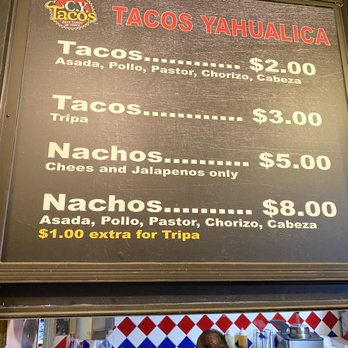 Tacos Yahualica - Menu: 27 October 2022 - Tacos Near Me - Los Angeles, California