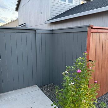 Maple Painting & Carpentry - Staind and sealed this entire 260ft fence! - Drywall Installation & Repair Near Me - White City, Oregon Maple Painting & Carpentry - Staind and sealed this entire 260ft fence! - Drywall Installation & Repair Near Me - White City, Oregon