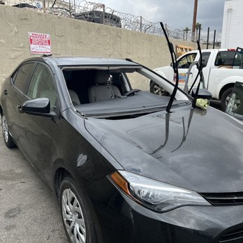 Auto Glass World - Car without windshield being worked on - Auto Glass Services Near Me - North Hills, California Auto Glass World - Car without windshield being worked on - Auto Glass Services Near Me - North Hills, California