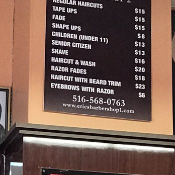 Eric's Barbershop 2 - Pricing as of February 21, 2017. - Barbers Near Me - Valley Stream, New York Eric's Barbershop 2 - Pricing as of February 21, 2017. - Barbers Near Me - Valley Stream, New York