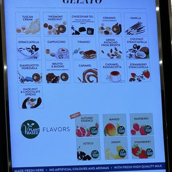 Venchi - Menu of Flavors - Gelato Near Me - New York, New York
