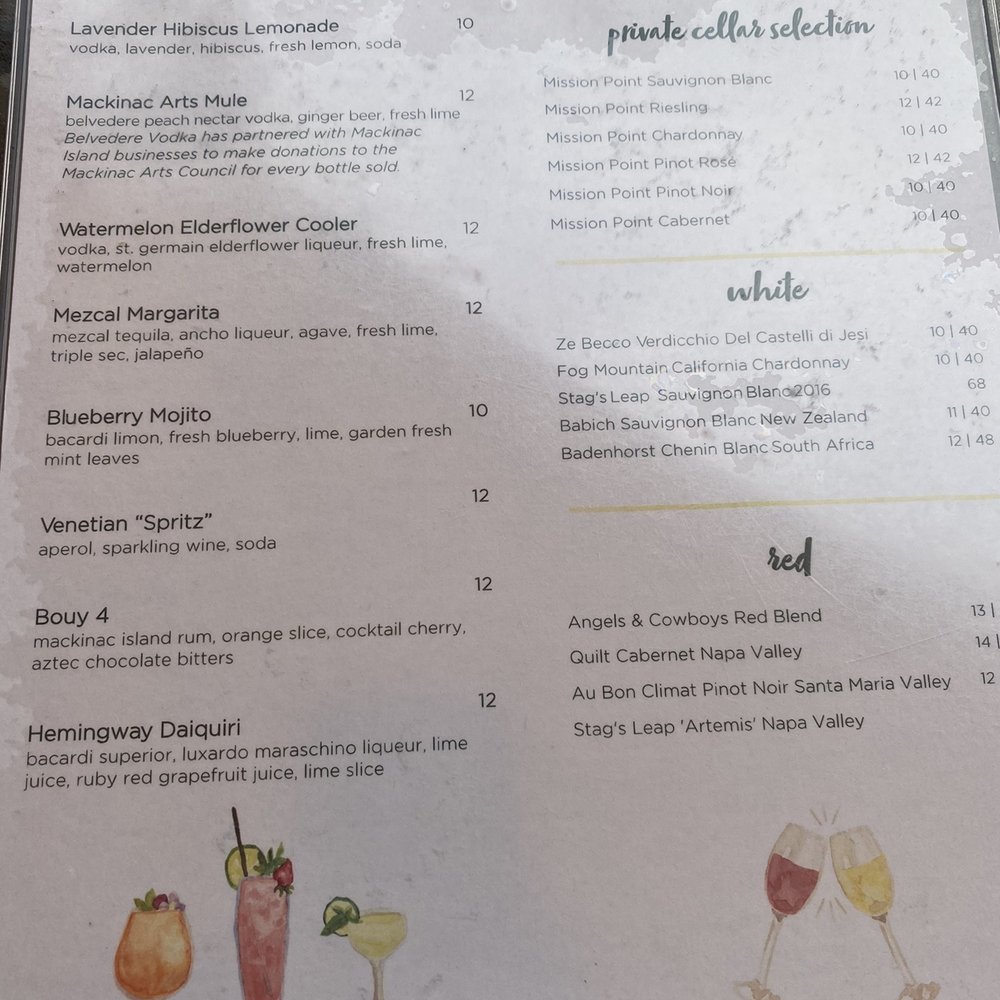 Bistro On the Green - Menu - New American Near Me - Mackinac Island, Michigan