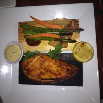 Seasons 52 - Cedar plank salmon - New American Near Me - Costa Mesa, California Seasons 52 - Cedar plank salmon - New American Near Me - Costa Mesa, California