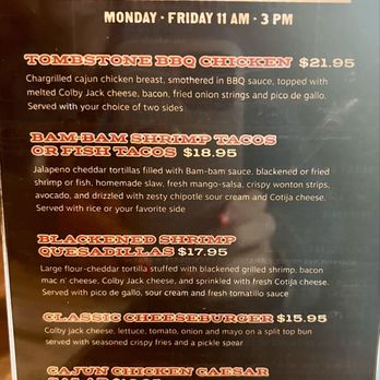 Doc Holliday's Roadhouse - Lunch menu Aug 25 - Desserts Near Me - Galveston, Texas Doc Holliday's Roadhouse - Lunch menu Aug 25 - Desserts Near Me - Galveston, Texas