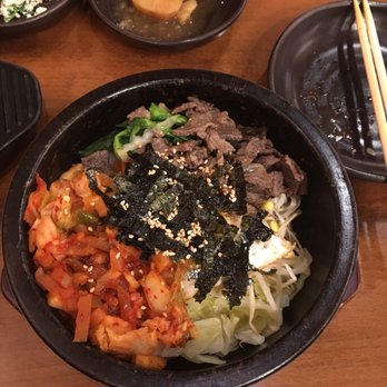 Pyeong Chang Tofu - Kimichi bibimbap with beef in hot clay bowl. Excellent taste - Korean Near Me - Berkeley, California Pyeong Chang Tofu - Kimichi bibimbap with beef in hot clay bowl. Excellent taste - Korean Near Me - Berkeley, California