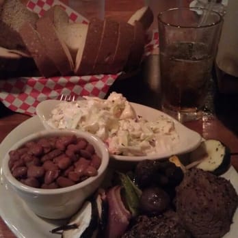The County Line - Beef kabobs w/ beans and coleslaw - Barbeque Near Me - Austin, Texas