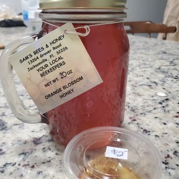 Beach Boulevard Flea Market - 20oz orange blossom local honey and a wildflower honeycomb that I devoured before I took the pic hehe sorry! HIGHLY RECOMMEND - Flea Markets Near Me - Jacksonville, Florida