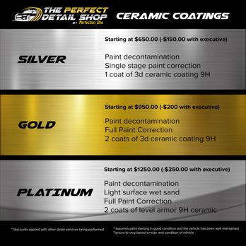 Perfection One Collision Center - Ceramic coating details and pricing levels - Body Shops Near Me - Chillicothe, Ohio