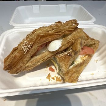 Cafe Mamilla - Stuffed cheese burekas, hard boiled egg, tomato, pickles, tahini - Cafes Near Me - Thornhill, Ontario Cafe Mamilla - Stuffed cheese burekas, hard boiled egg, tomato, pickles, tahini - Cafes Near Me - Thornhill, Ontario