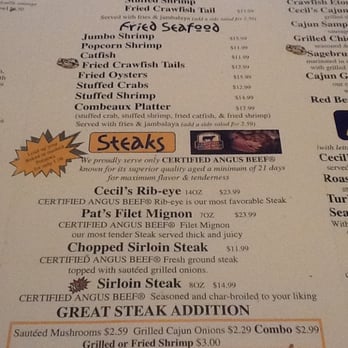 Cecil's Cajun Cafe - Menu - Cajun/Creole Near Me - De Ridder, Louisiana Cecil's Cajun Cafe - Menu - Cajun/Creole Near Me - De Ridder, Louisiana