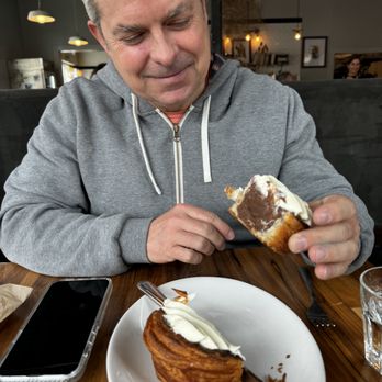 Babette's Artisan Bakery - Sharing a chocolate-filled pastry - Bakeries Near Me - Longmont, Colorado