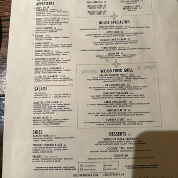 Ghost Ranch - Menu - Cocktail Bars Near Me - Tempe, Arizona Ghost Ranch - Menu - Cocktail Bars Near Me - Tempe, Arizona