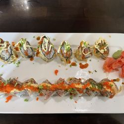 Titaki roll (front) and Volcano roll (back)