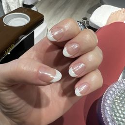 French Manicure with Chrome French Manicure with Chrome