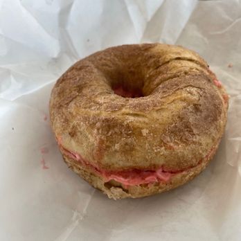 Clearwater Bagel - Cinnamon Sugar Bagel with Strawberry Cream Cheese - Bagels Near Me - Walnut, California Clearwater Bagel - Cinnamon Sugar Bagel with Strawberry Cream Cheese - Bagels Near Me - Walnut, California