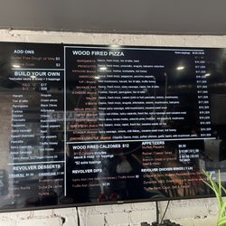 Pizza menu board
