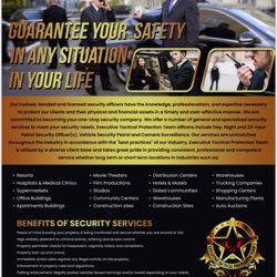 Executive Tactical Protection Team - Private security guard services 24/7 services