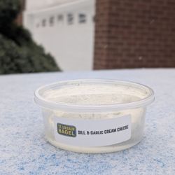 St. Urbain Bagel Bakery - Dill and garlic cream cheese. Heavenly!