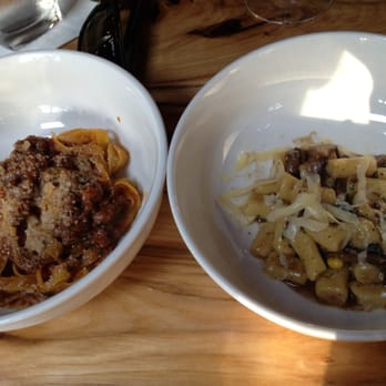 Prato - Bolognese to the left and russet gnocchi with mushrooms to the right. Both were great! - Pizza Near Me - Winter Park, Florida Prato - Bolognese to the left and russet gnocchi with mushrooms to the right. Both were great! - Pizza Near Me - Winter Park, Florida