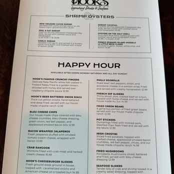JB Hook's - Menu - Seafood Near Me - Lake Ozark, Missouri