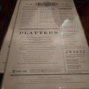 Moonshine Grill - The menu - Southern Near Me - Austin, Texas