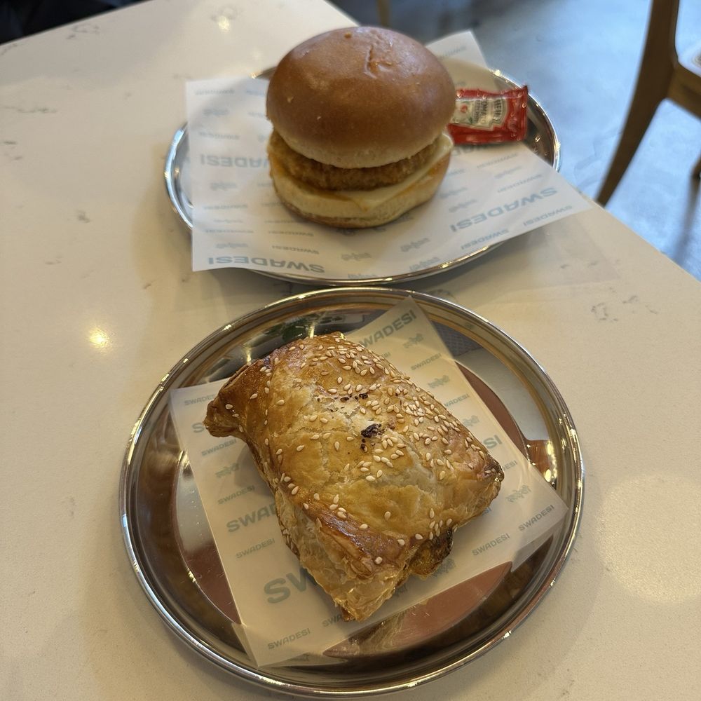 Swadesi Cafe - Breakfast sandwich and paneer bhurji puff - Bakeries Near Me - Chicago, Illinois Swadesi Cafe - Breakfast sandwich and paneer bhurji puff - Bakeries Near Me - Chicago, Illinois