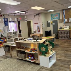 Gan Haverim Preschool - The Redwood Classroom, designed for children ages 4-5, is a station-centered space that promotes open-ended play and exploration.