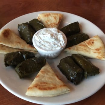 Athina Grill - Dolmathes with pita and tzaziki sauce - Greek Near Me - Seattle, Washington