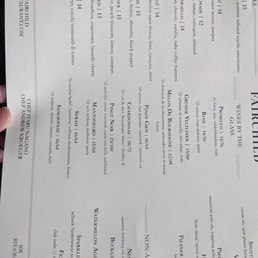 Beverage menu July 2024